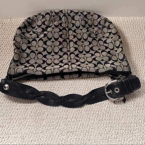 Coach Black/ grey Signature Hobo - Picture 2 of 5
